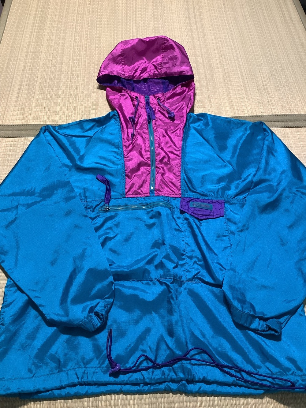 Vintage Columbia Color Block Hooded Anorak Windbreaker Jacket